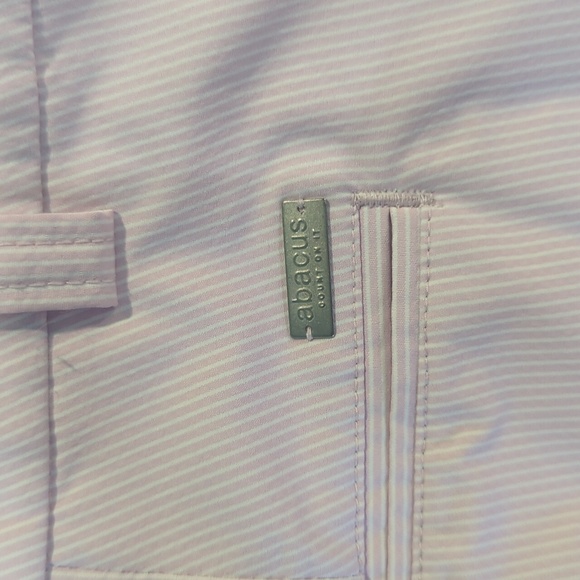 Abacus women's long pink and white stripe shorts. Size 10. - Picture 3 of 8